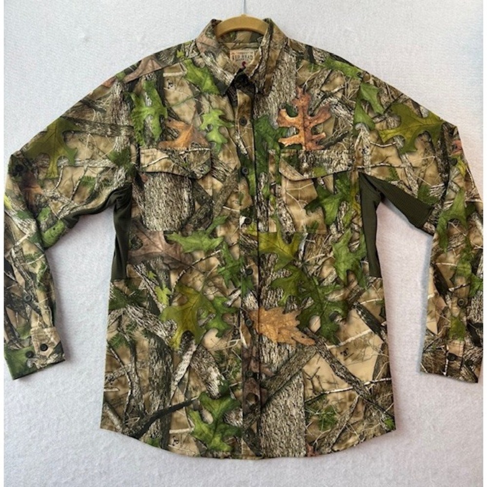 RedHead Tec Lite Long Sleeve Button Hunting Camo Shirt Men's Small‎ HTC Green